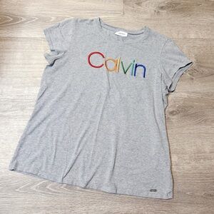 •CALVIN KLEIN• RAINBOW LOGO TEE